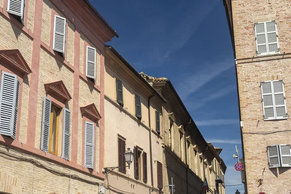 Treia Macerata Marchas Itália Uma Rua Cidade Histórica — Fotografia de Stock
