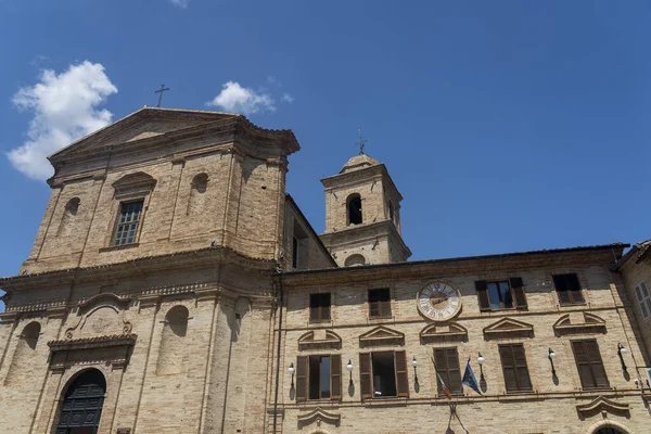 Monte Giberto Fermo Marches Italy Medieval Village Facade Historic Buildings — Stok fotoğraf