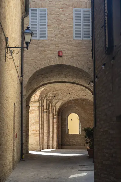 Treia Macerata Marches Italy Street Historic Town — Φωτογραφία Αρχείου