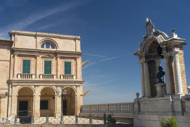Treia, Macerata, Marches, Italy: a square of the historic town