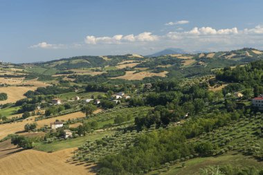 Yazın Mogliano, Macerata, Marches, İtalya yakınlarındaki kırsal alan