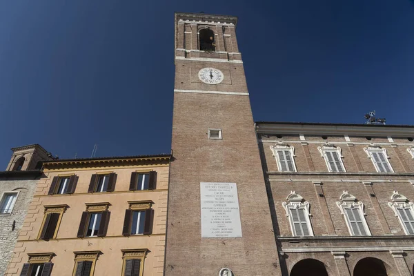 Fabriano Ancona Marche Olaszország Történelmi Épületek Külseje Város Főtere Piazza — Stock Fotó