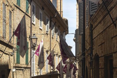 Treia, Macerata, Marches, Italy: a street of the historic town