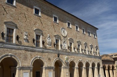 Treia, Macerata, Marches, Italy: a square of the historic town