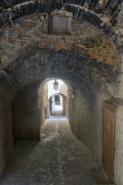 Treia, Macerata, Marches, Italy: a street of the historic town