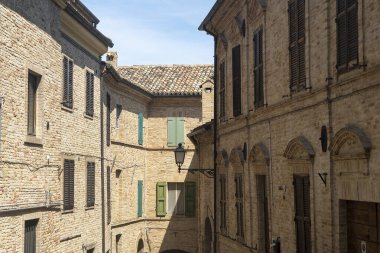 Treia, Macerata, Marches, Italy: a street of the historic town