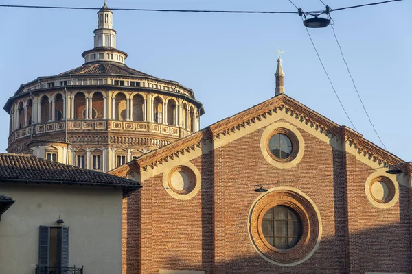 Milan Lombardie Itálie Exteriér Historického Kostela Santa Maria Delle Grazie — Stock fotografie