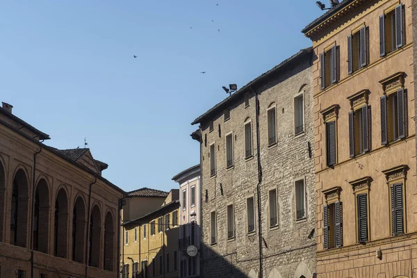 Fabriano Ancona Marche Itália Exterior Edifícios Históricos Praça Principal Cidade — Fotografia de Stock