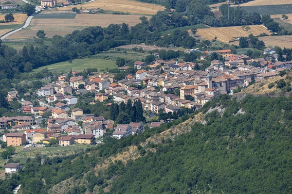 Paesaggio Montano Vicino Monte Cucco Tra Marche Umbria Estate — Foto Stock