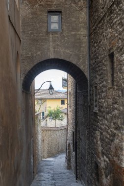 Gubbio, Perugia, Umbria, İtalya: Ortaçağ şehrinin tarihi binaları