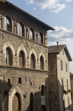 Gubbio, Perugia, Umbria, İtalya: Ortaçağ şehrinin tarihi binaları