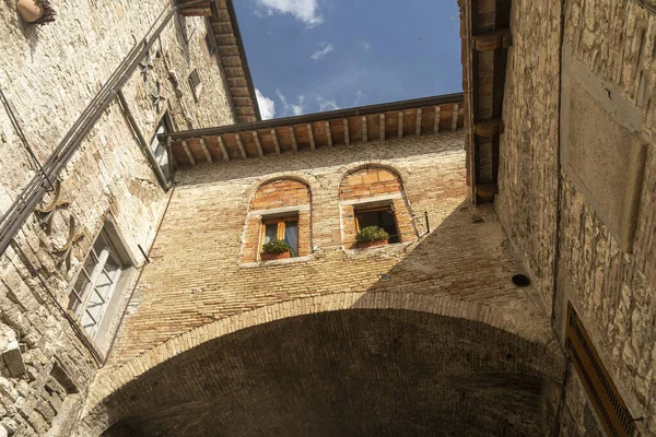 Gubbio Perugia Umbría Italia Edificios Históricos Ciudad Medieval —  Fotos de Stock