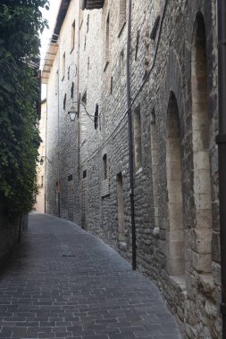 Gubbio, Perugia, Umbria, İtalya: Ortaçağ şehrinin tarihi binaları