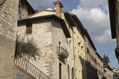 Gubbio, Perugia, Umbria, İtalya: Ortaçağ şehrinin tarihi binaları