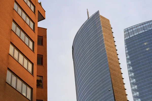 Milan Lombardy Talya Gae Aulenti Meydanındaki Modern Binalar Unicredit Kulesi — Stok fotoğraf