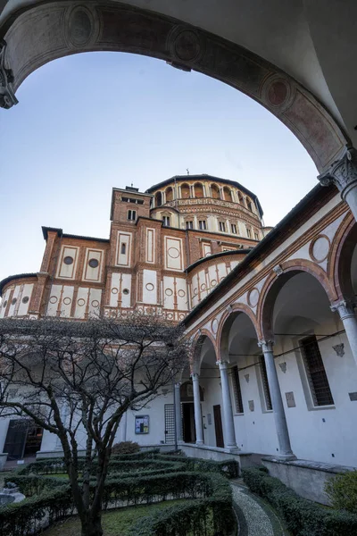 Milan Lombardie Itálie Klášter Historického Kostela Santa Maria Delle Grazie — Stock fotografie