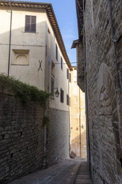 Gubbio Perugia Umbria Włochy Zabytkowe Budynki Średniowiecznego Miasta — Zdjęcie stockowe