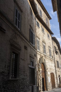 Gubbio, Perugia, Umbria, İtalya: Ortaçağ şehrinin tarihi binaları