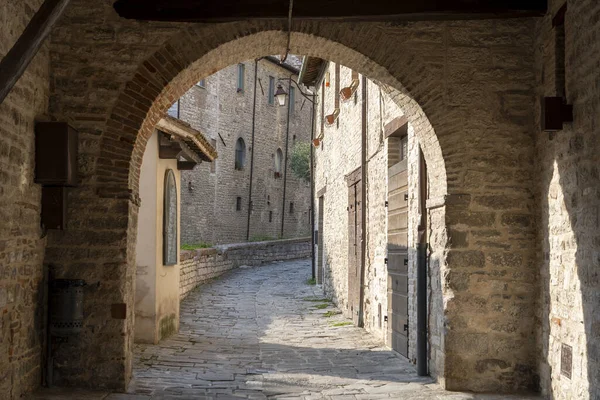 Gubbio Perugia Umbria Ιταλία Ιστορικά Κτίρια Της Μεσαιωνικής Πόλης — Φωτογραφία Αρχείου