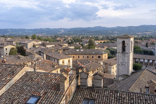 Gubbio Perugia Umbrien Italien Historische Gebäude Der Mittelalterlichen Stadt Dächer — Stockfoto