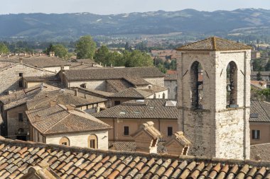 Gubbio, Perugia, Umbria, İtalya: Ortaçağ şehrinin tarihi binaları