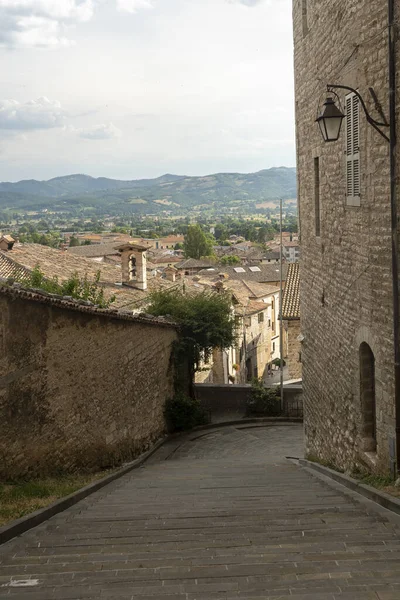 Gubbio Perugia Umbria Talya Ortaçağ Şehrinin Tarihi Binaları — Stok fotoğraf