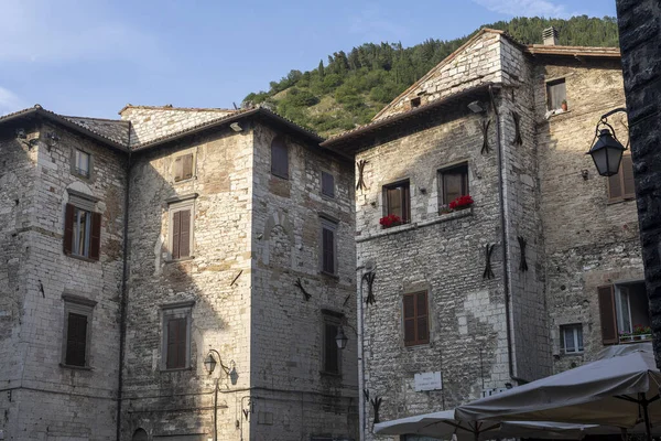 Gubbio Perugia Umbria Itálie Historické Budovy Středověkého Města — Stock fotografie