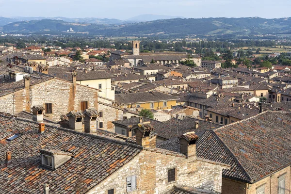 Gubbio Perugia Umbria Italia Edifici Storici Della Città Medievale Tetti — Foto Stock