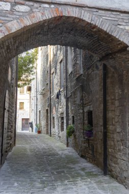 Gubbio, Perugia, Umbria, İtalya: Ortaçağ şehrinin tarihi binaları