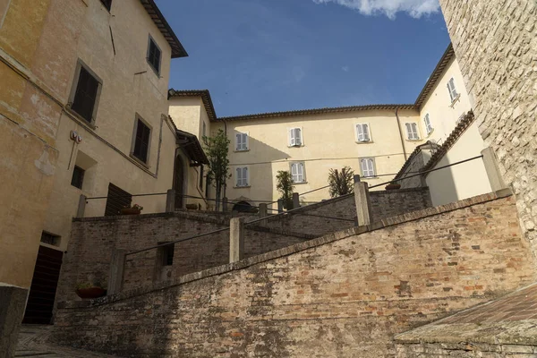 Gubbio Perugia Umbria Włochy Zabytkowe Budynki Średniowiecznego Miasta — Zdjęcie stockowe
