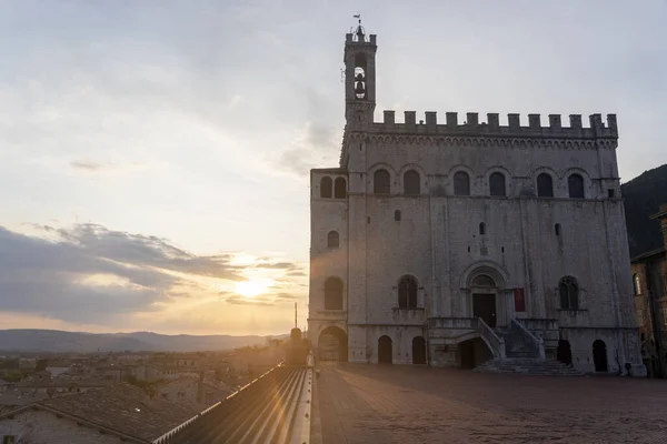 Gubbio Perugia Úmbria Itália Edifícios Históricos Cidade Medieval Palazzo Dei — Fotografia de Stock