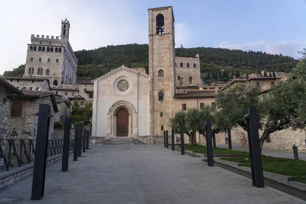 Gubbio Perugia Umbrië Italië Historische Gebouwen Van Middeleeuwse Stad Kerk — Stockfoto