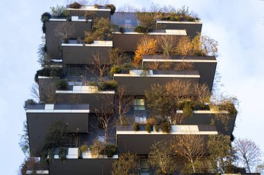 Bosco Verticale, Milan, Lombardy, İtalya 'da bitkileri olan modern kuleler