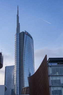 Milan, Lombardy, İtalya: Gae Aulenti Meydanı 'ndaki modern binalar.