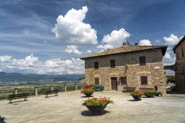 Ancienne Place Typique Citerna Village Historique Dans Province Arezzo Toscane — Photo