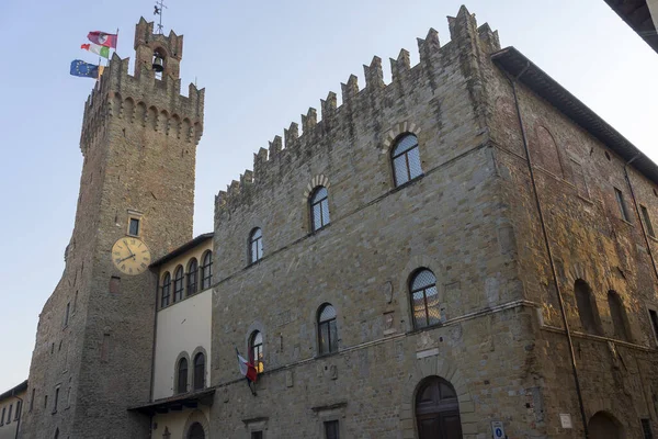 Historic Buildings Arezzo Tuscany Italy Tower Palazzo Dei Priori — Stock Photo, Image