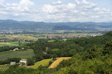 Citerna, Arezzo, Toskana, İtalya 'dan yaz manzarası