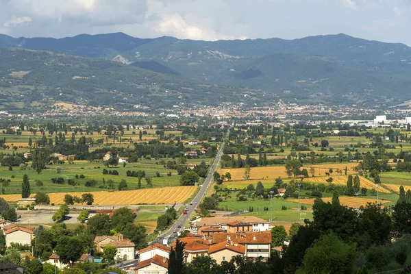 Sommerlandschaft Von Anghiari Arezzo Toskana Italien — Stockfoto