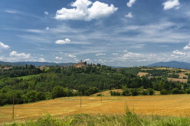 Lippiano, Perugia, Umbria, İtalya yakınlarındaki yaz manzarası
