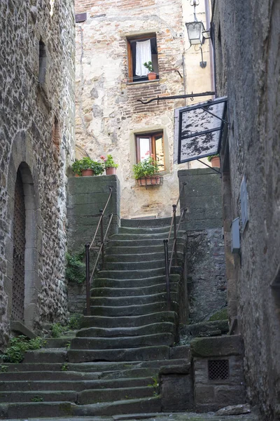 Παλιό Τυπικό Δρόμο Της Anghiari Ιστορική Πόλη Στην Επαρχία Arezzo — Φωτογραφία Αρχείου