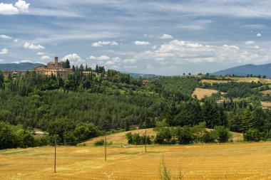 Lippiano, Perugia, Umbria, İtalya yakınlarındaki yaz manzarası