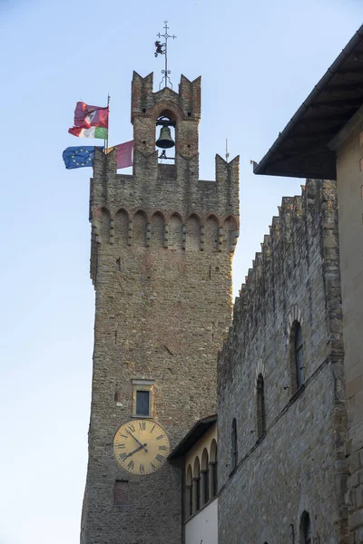 Historische Gebouwen Arezzo Toscane Italië Toren Van Het Palazzo Dei — Stockfoto