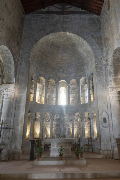 Gropina Arezzo Toskánsko Itálie Interiér Středověkého Kostela — Stock fotografie