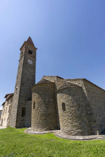 Pian Sco Arezzo Toskana Italien Außenseite Der Mittelalterlichen Kirche — Stockfoto