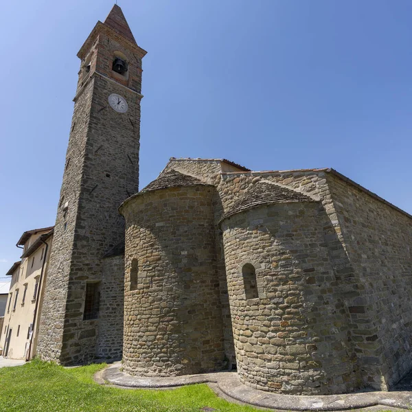 Pian Sco Arezzo Toskana Italien Außenseite Der Mittelalterlichen Kirche — Stockfoto