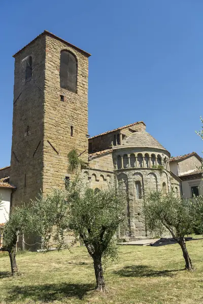 Gropina Arezzo Toscana Itália Exterior Igreja Medieval Abside — Fotografia de Stock