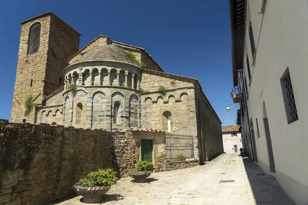 Gropina Arezzo Toscana Italia Exterior Iglesia Medieval Ábside —  Fotos de Stock