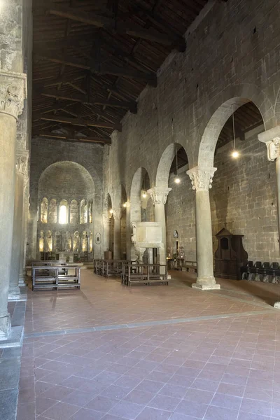 Gropina Arezzo Toscana Italia Interno Della Chiesa Medievale — Foto Stock