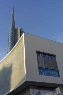 Milan, Lombardy, İtalya: Gae Aulenti Meydanı 'ndaki modern binalar.