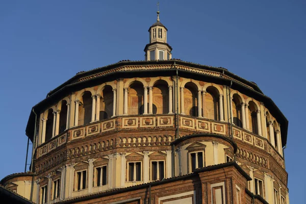 Milan Lombardy Italy Exterior Historic Church Santa Maria Delle Grazie — Stock Photo, Image